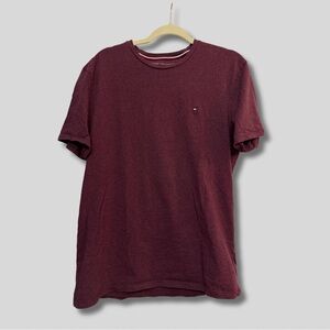 Tommy Hilfiger Men's Maroon Slim Fit Short Sleeve Tee